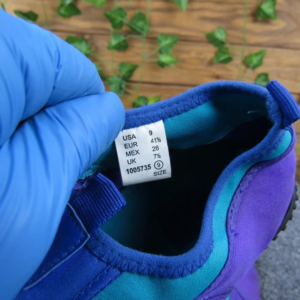 Water Sock Women 9‎ Purple Blue Textile Slip-On Aqua Shoes Lightweight